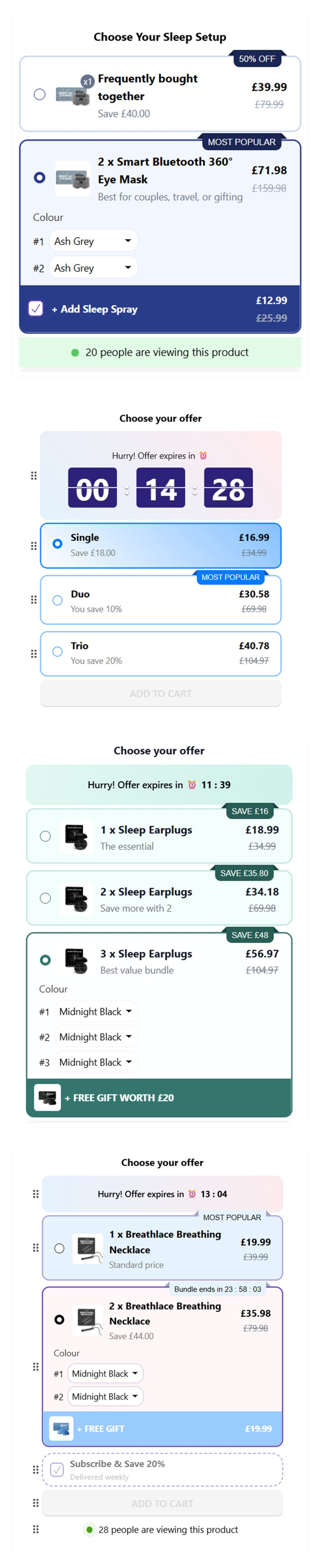 Bundle widgets styled to match your store